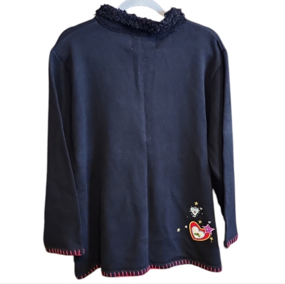 NWT Quacker Factory Plus Size‎ Women's Christmas Embroidered Sweater Size 1X - Picture 3 of 9